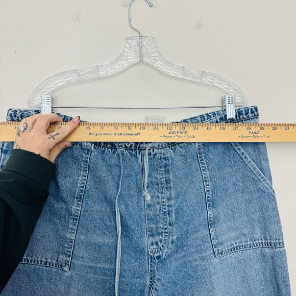 Essentials Style Drawstring Blue Denim Straight Leg Women’s Size XL - Picture 2 of 7